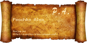 Peschko Alex névjegykártya